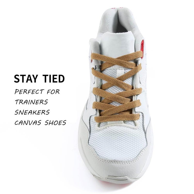 VSUDO 24" Flat Tan Shoe Laces for Kids Sneakers, Short Shoelaces for Sneakers, Replacements Shoe Strings for Women or Men (1 Pair-Tan-60CM) - Image 3
